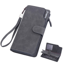 Load image into Gallery viewer, Baellerry Matte Leather Multi-card Slot Men Clutch Bag Zip Buckle Vintage Wallet