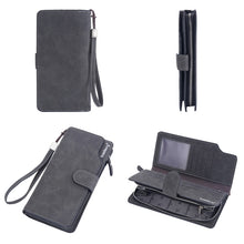 Load image into Gallery viewer, Baellerry Matte Leather Multi-card Slot Men Clutch Bag Zip Buckle Vintage Wallet