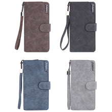 Load image into Gallery viewer, Baellerry Matte Leather Multi-card Slot Men Clutch Bag Zip Buckle Vintage Wallet