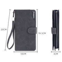 Load image into Gallery viewer, Baellerry Matte Leather Multi-card Slot Men Clutch Bag Zip Buckle Vintage Wallet