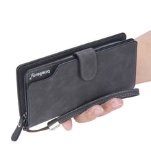 Load image into Gallery viewer, Baellerry Matte Leather Multi-card Slot Men Clutch Bag Zip Buckle Vintage Wallet
