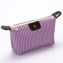 Load image into Gallery viewer, Striped Dumpling Cosmetic Bag Travel Folding Toiletry Bag
