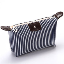 Load image into Gallery viewer, Striped Dumpling Cosmetic Bag Travel Folding Toiletry Bag