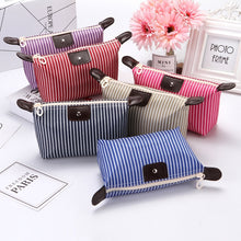 Load image into Gallery viewer, Striped Dumpling Cosmetic Bag Travel Folding Toiletry Bag