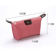 Load image into Gallery viewer, Striped Dumpling Cosmetic Bag Travel Folding Toiletry Bag