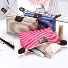 Load image into Gallery viewer, Striped Dumpling Cosmetic Bag Travel Folding Toiletry Bag