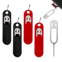 Load image into Gallery viewer, Eject Sim Card Tray Open Pins Needle Keychain Tool With Silicone Case
