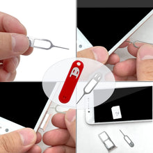 Load image into Gallery viewer, Eject Sim Card Tray Open Pins Needle Keychain Tool With Silicone Case