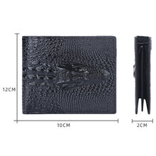 Load image into Gallery viewer, Baellerry Crocodile Print Men Short Wallet Vintage Multi-card Slot Coin Purse