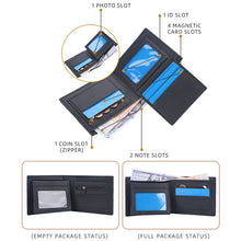 Load image into Gallery viewer, Baellerry Crocodile Print Men Short Wallet Vintage Multi-card Slot Coin Purse