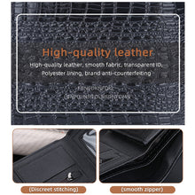 Load image into Gallery viewer, Baellerry Crocodile Print Men Short Wallet Vintage Multi-card Slot Coin Purse