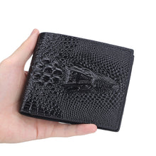 Load image into Gallery viewer, Baellerry Crocodile Print Men Short Wallet Vintage Multi-card Slot Coin Purse