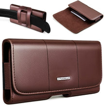 Load image into Gallery viewer, Nuoku Magnetic Flaps Leather Belt Case For Smart Phones, 17.3 x 8 x 2.5cm  6.7 Inch