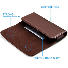 Load image into Gallery viewer, Nuoku Magnetic Flaps Leather Belt Case For Smart Phones, 17.3 x 8 x 2.5cm  6.7 Inch