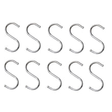 Load image into Gallery viewer, 10pcs Multifunctional Stainless Steel Hooks Metal S-Shaped Hook, Large, Medium, Small