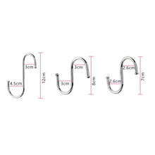 Load image into Gallery viewer, 10pcs Multifunctional Stainless Steel Hooks Metal S-Shaped Hook, Large, Medium, Small