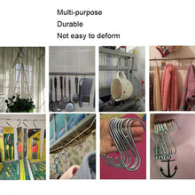 Load image into Gallery viewer, 10pcs Multifunctional Stainless Steel Hooks Metal S-Shaped Hook, Large, Medium, Small