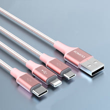 Load image into Gallery viewer, ROMOSS CB25 3 In 1 3.5A  8 Pin + Micro USB + Type C/USB-C Cable, 1m