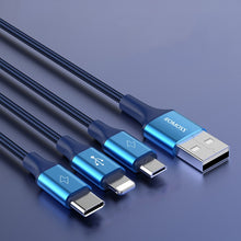 Load image into Gallery viewer, ROMOSS CB25 3 In 1 3.5A  8 Pin + Micro USB + Type C/USB-C Cable, 1m