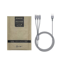 Load image into Gallery viewer, ROMOSS CB25 3 In 1 3.5A  8 Pin + Micro USB + Type C/USB-C Cable, 1m