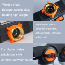 Load image into Gallery viewer, Garden Irrigation And Watering One Pass Two Faucet Water Divider, With Plastic Adapter, With Copper Adapter, With Thread European Connector, With Thread European Connector+Plastic Nipple Connector