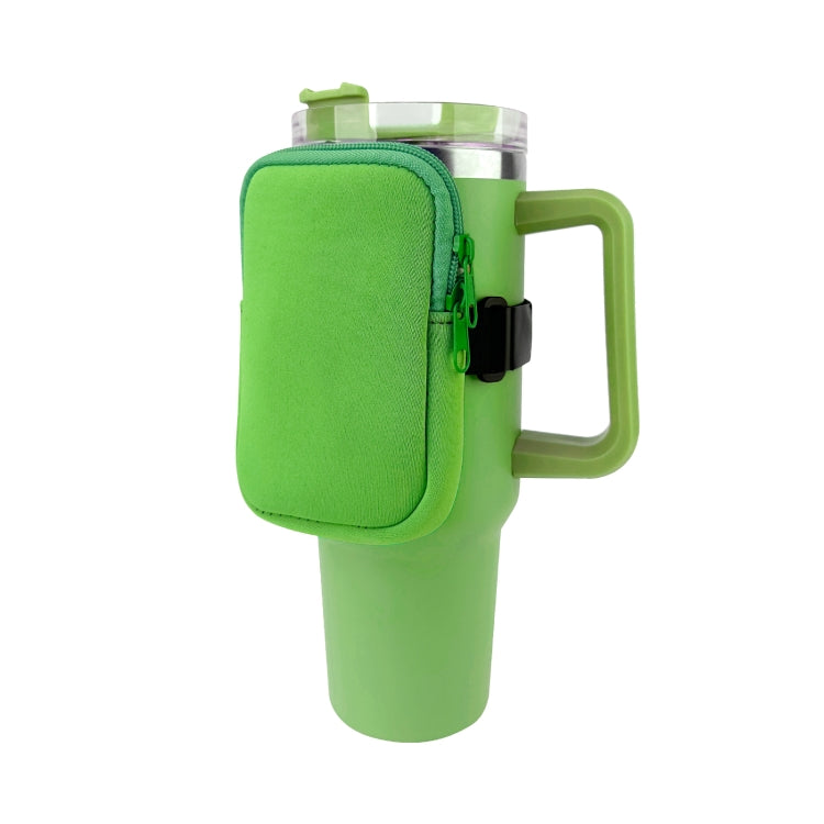 Water Cup Sided Storage Pockets With Zipper Fit For 40Oz Tumbler, Single Pocket