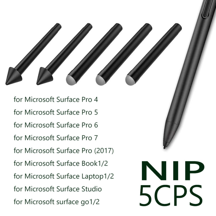 For Microsoft  Surface Pro 4/5/6/7/Book /Pro X 2pcs 2H+3pcs HB  Pen Nib Refill