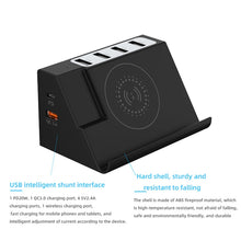 Load image into Gallery viewer, PD 20W +QC 3.0 Wireless Charging+6 Ports Multi-function Charger, Black