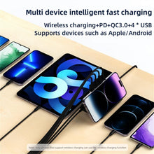 Load image into Gallery viewer, PD 20W +QC 3.0 Wireless Charging+6 Ports Multi-function Charger, Black