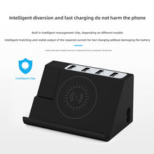 Load image into Gallery viewer, PD 20W +QC 3.0 Wireless Charging+6 Ports Multi-function Charger, Black