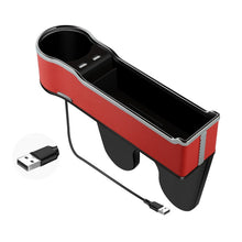 Load image into Gallery viewer, Car Seat Gap Storage Box Multifunctional Mobile Phone USB Charger, Standard Black, Standard Red, Standard Beige, Standard Brown, QC3.0 Black, QC3.0 Red, QC3.0 Beige, QC3.0 Brown