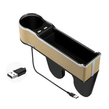 Load image into Gallery viewer, Car Seat Gap Storage Box Multifunctional Mobile Phone USB Charger, Standard Black, Standard Red, Standard Beige, Standard Brown, QC3.0 Black, QC3.0 Red, QC3.0 Beige, QC3.0 Brown
