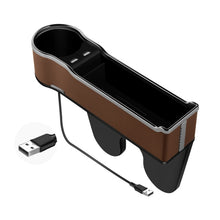 Load image into Gallery viewer, Car Seat Gap Storage Box Multifunctional Mobile Phone USB Charger, Standard Black, Standard Red, Standard Beige, Standard Brown, QC3.0 Black, QC3.0 Red, QC3.0 Beige, QC3.0 Brown