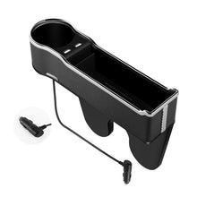 Load image into Gallery viewer, Car Seat Gap Storage Box Multifunctional Mobile Phone USB Charger, Standard Black, Standard Red, Standard Beige, Standard Brown, QC3.0 Black, QC3.0 Red, QC3.0 Beige, QC3.0 Brown