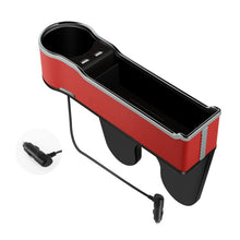 Load image into Gallery viewer, Car Seat Gap Storage Box Multifunctional Mobile Phone USB Charger, Standard Black, Standard Red, Standard Beige, Standard Brown, QC3.0 Black, QC3.0 Red, QC3.0 Beige, QC3.0 Brown