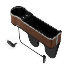 Load image into Gallery viewer, Car Seat Gap Storage Box Multifunctional Mobile Phone USB Charger, Standard Black, Standard Red, Standard Beige, Standard Brown, QC3.0 Black, QC3.0 Red, QC3.0 Beige, QC3.0 Brown