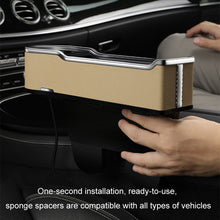Load image into Gallery viewer, Car Seat Gap Storage Box Multifunctional Mobile Phone USB Charger, Standard Black, Standard Red, Standard Beige, Standard Brown, QC3.0 Black, QC3.0 Red, QC3.0 Beige, QC3.0 Brown