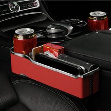 Load image into Gallery viewer, Car Seat Gap Storage Box Multifunctional Mobile Phone USB Charger, Standard Black, Standard Red, Standard Beige, Standard Brown, QC3.0 Black, QC3.0 Red, QC3.0 Beige, QC3.0 Brown