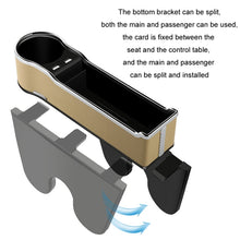 Load image into Gallery viewer, Car Seat Gap Storage Box Multifunctional Mobile Phone USB Charger, Standard Black, Standard Red, Standard Beige, Standard Brown, QC3.0 Black, QC3.0 Red, QC3.0 Beige, QC3.0 Brown