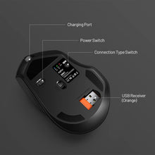 Load image into Gallery viewer, Inphic DR01 Bluetooth 3 Mode Wireless Mouse Charging Quiet Office Game Laptop Computer Home Use, DR01 (Black)
