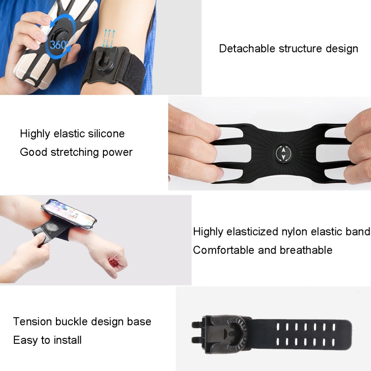 3 In 1 Disassembered Rotating Arm Belt Bag Sports Phone Bag Bracket For 4.5-7 inch Phones