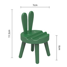 Load image into Gallery viewer, Cartoon Chair Shape Desktop Mobile Phone Holder Cute Mini Universal Phone Rack, Rabbit(Green)