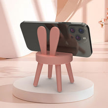 Load image into Gallery viewer, Cartoon Chair Shape Desktop Mobile Phone Holder Cute Mini Universal Phone Rack, Rabbit(Green)