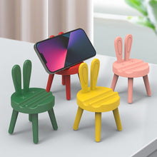 Load image into Gallery viewer, Cartoon Chair Shape Desktop Mobile Phone Holder Cute Mini Universal Phone Rack, Rabbit(Green)