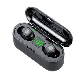 LED Digital Display Wireless In-Ear Noise Reduction Long Life Bluetooth Headset, F9-2