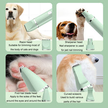Load image into Gallery viewer, Pet Shaver Cat Dog Paw Hair Clipper Electric Fader, 2 in 1 Green, 3 in 1 Green, 4 in 1 Green, 2 in 1 White, 3 in 1 White, 4 in 1 White, Single Head