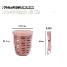 Load image into Gallery viewer, 600ml Fruit and Veggie Snack Cup with Lid and Fork Airtight Leak-proof Salad Box