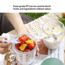 Load image into Gallery viewer, 600ml Fruit and Veggie Snack Cup with Lid and Fork Airtight Leak-proof Salad Box