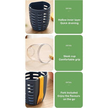 Load image into Gallery viewer, 600ml Fruit and Veggie Snack Cup with Lid and Fork Airtight Leak-proof Salad Box