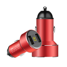 Load image into Gallery viewer, Mini Multifunctional Dual USB Digital Display Car Charger, Black, Grey, Red